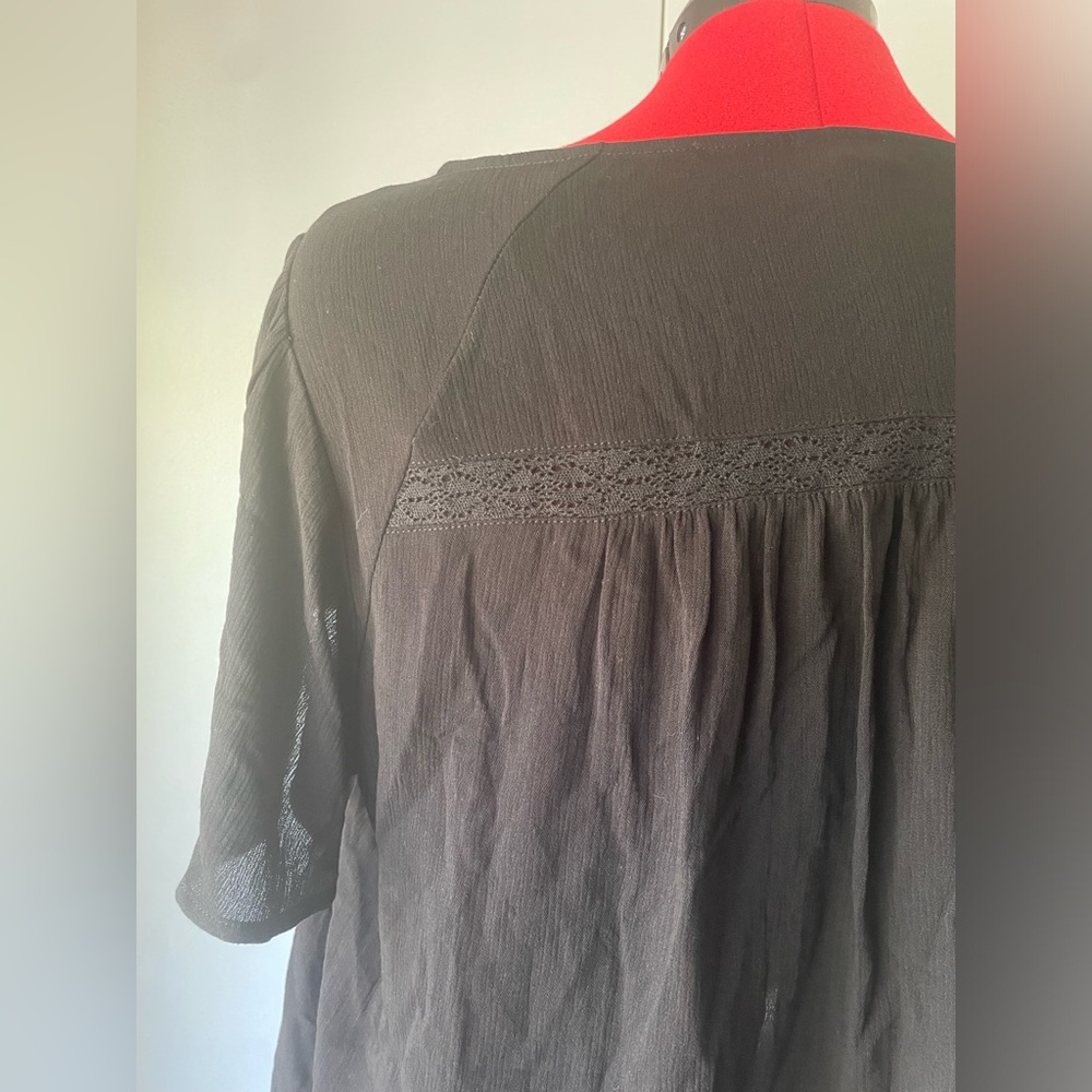 Torrid Black Flutter Sleeve Button Front Top. - image 5